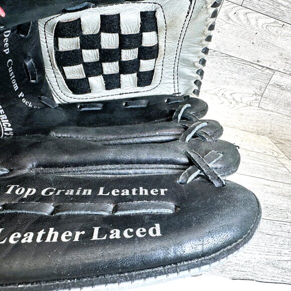 Spalding Model 18225 11.5" Baseball Glove Top Grain Leather Laced RHT Black/Gray - Picture 6 of 15